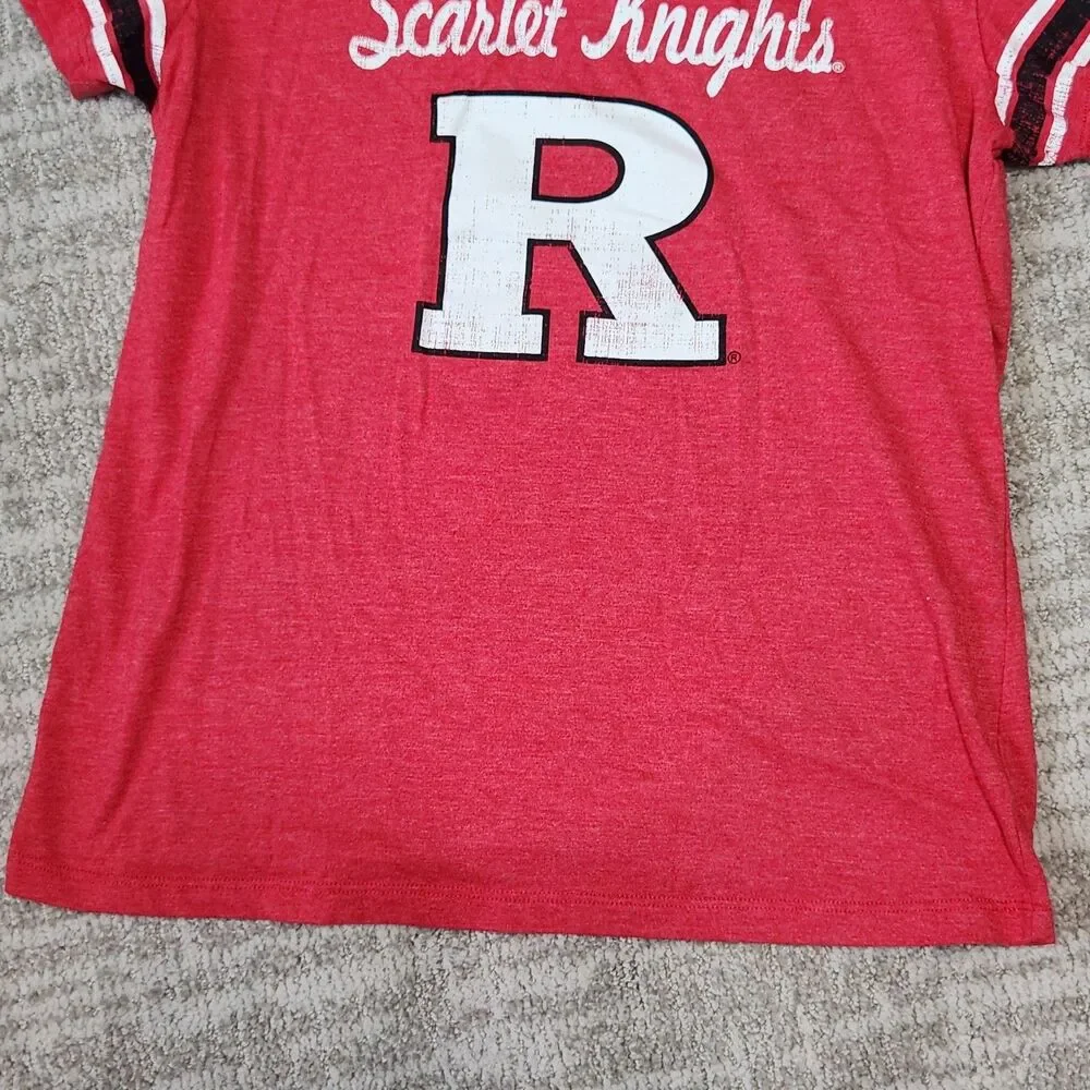 Rutgers Girls Youth Scarlet Knights Short Sleeve Shirt Top Size L